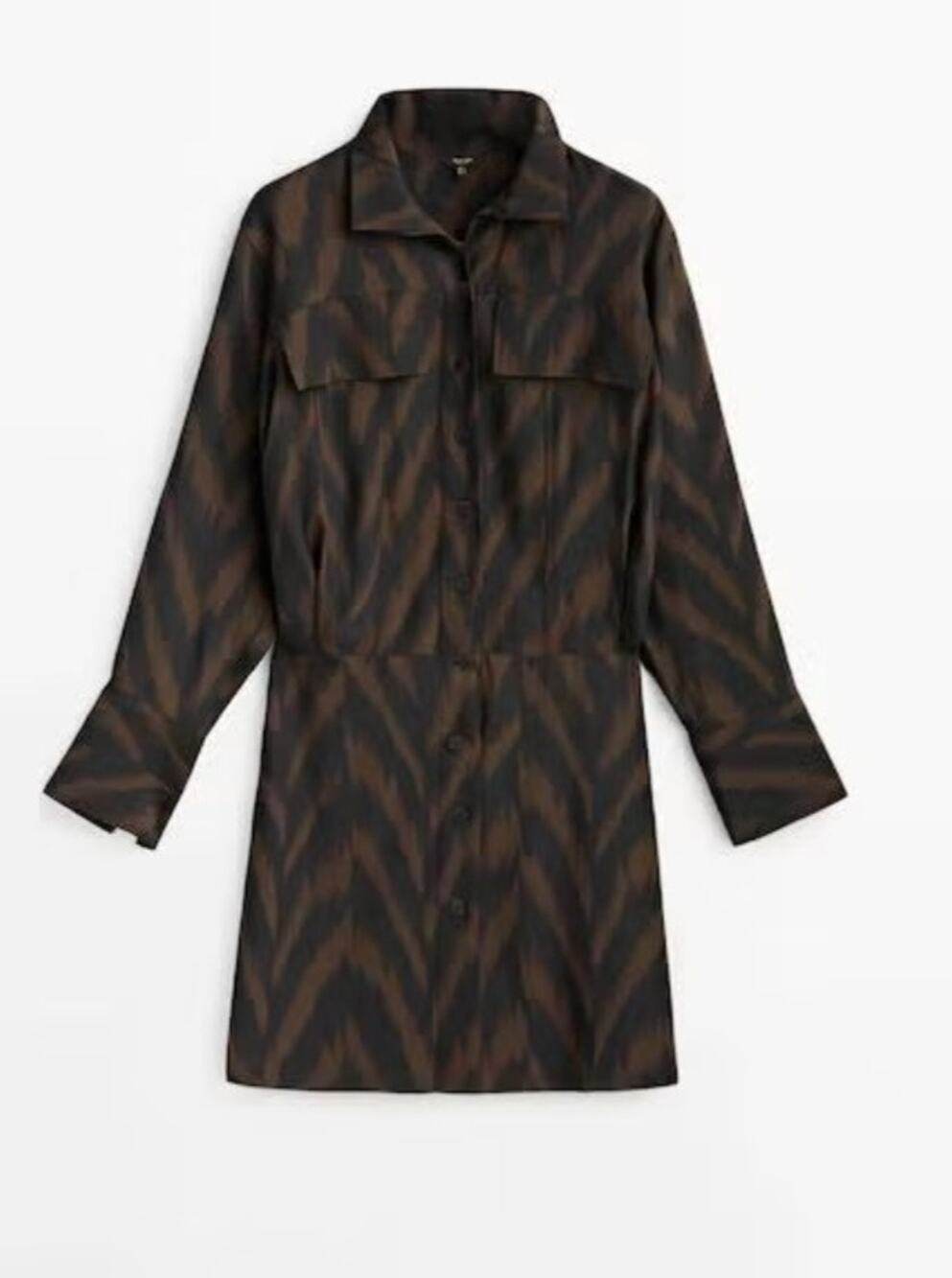 Massimo Dutti Brown Chevron / Abstract Animal NWT Size 6 Ladies